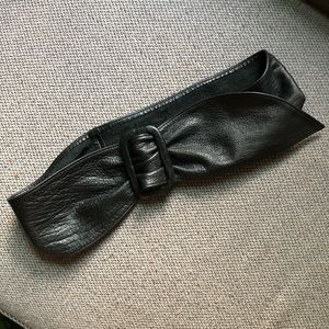 Vintage Wide Black Genuine Leather Belt